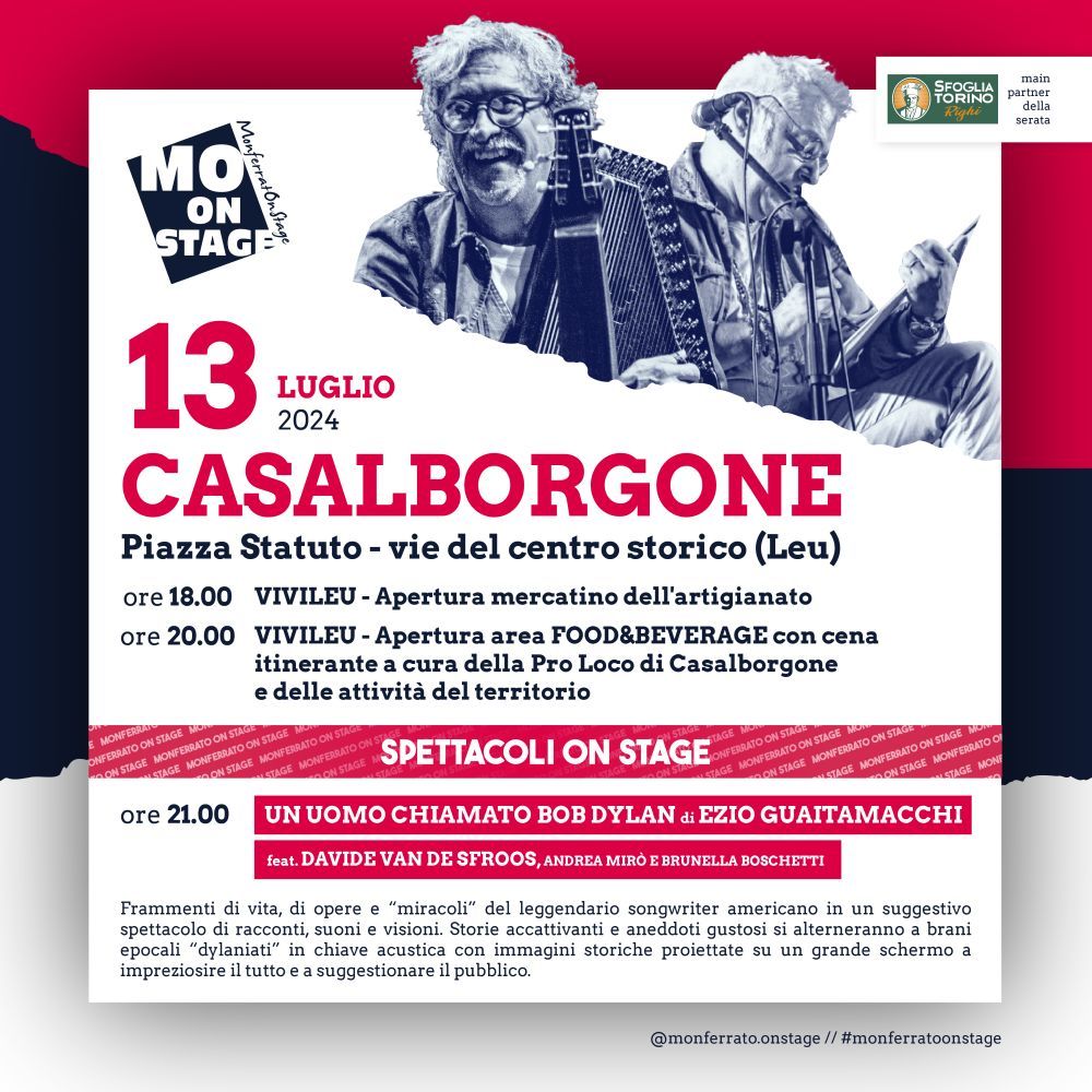 MONFERRATO ON STAGE - “UN UOMO CHIAMATO BOB DYLAN”  