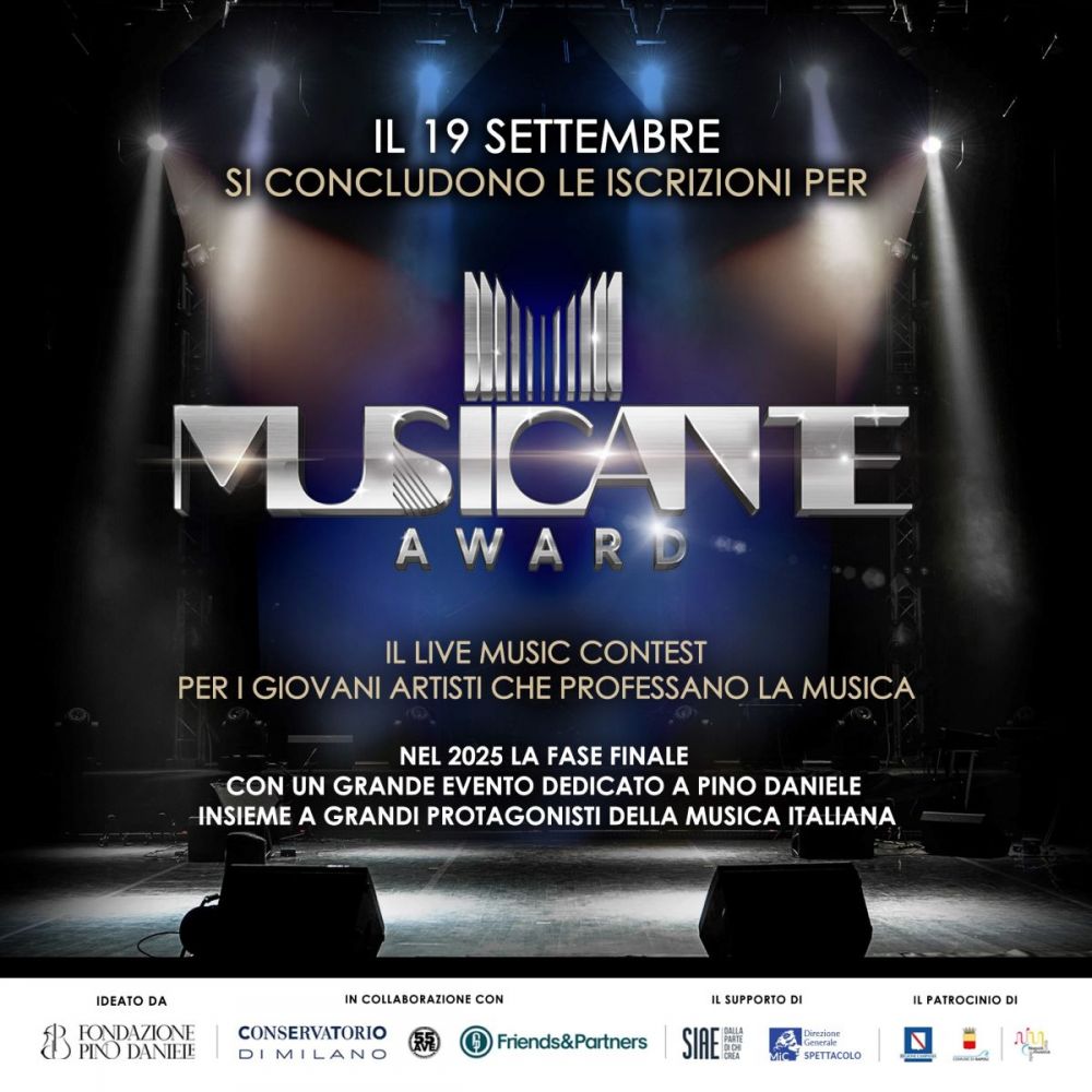 STOP ISCRIZIONI PER  “MUSICANTE AWARD PREMIO PINO DANIELE”